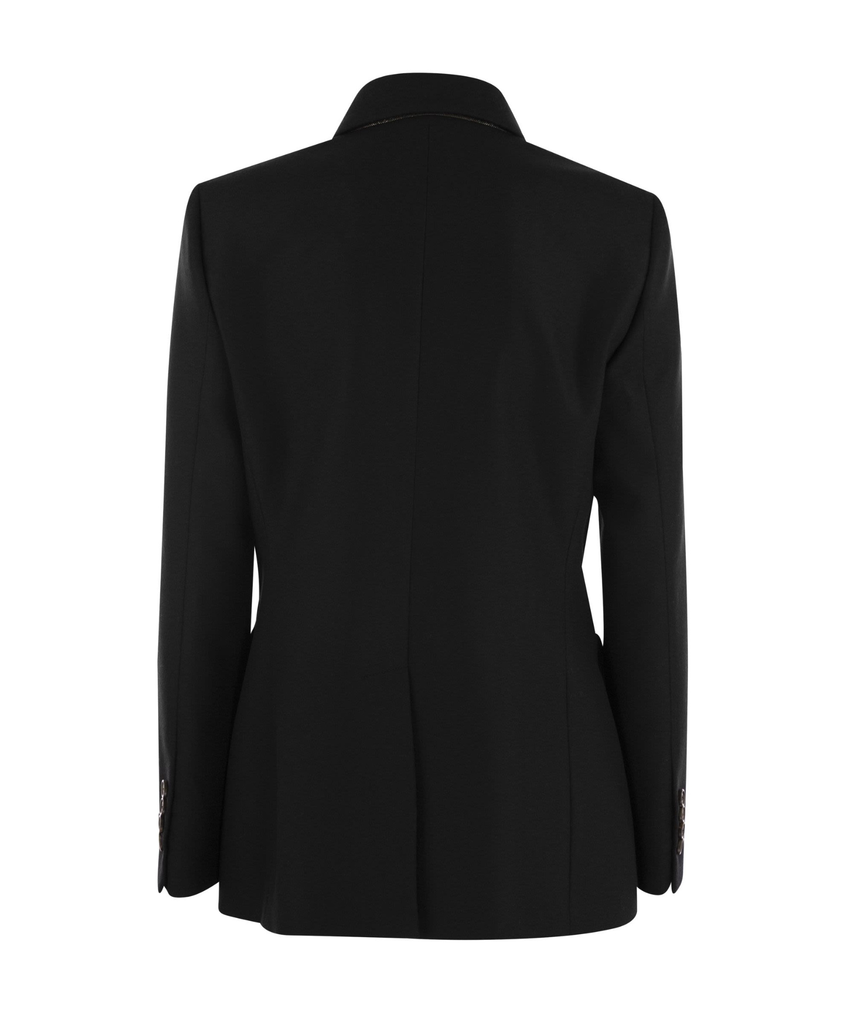 Brunello Cucinelli Double-breasted Fitted Blazer In Black