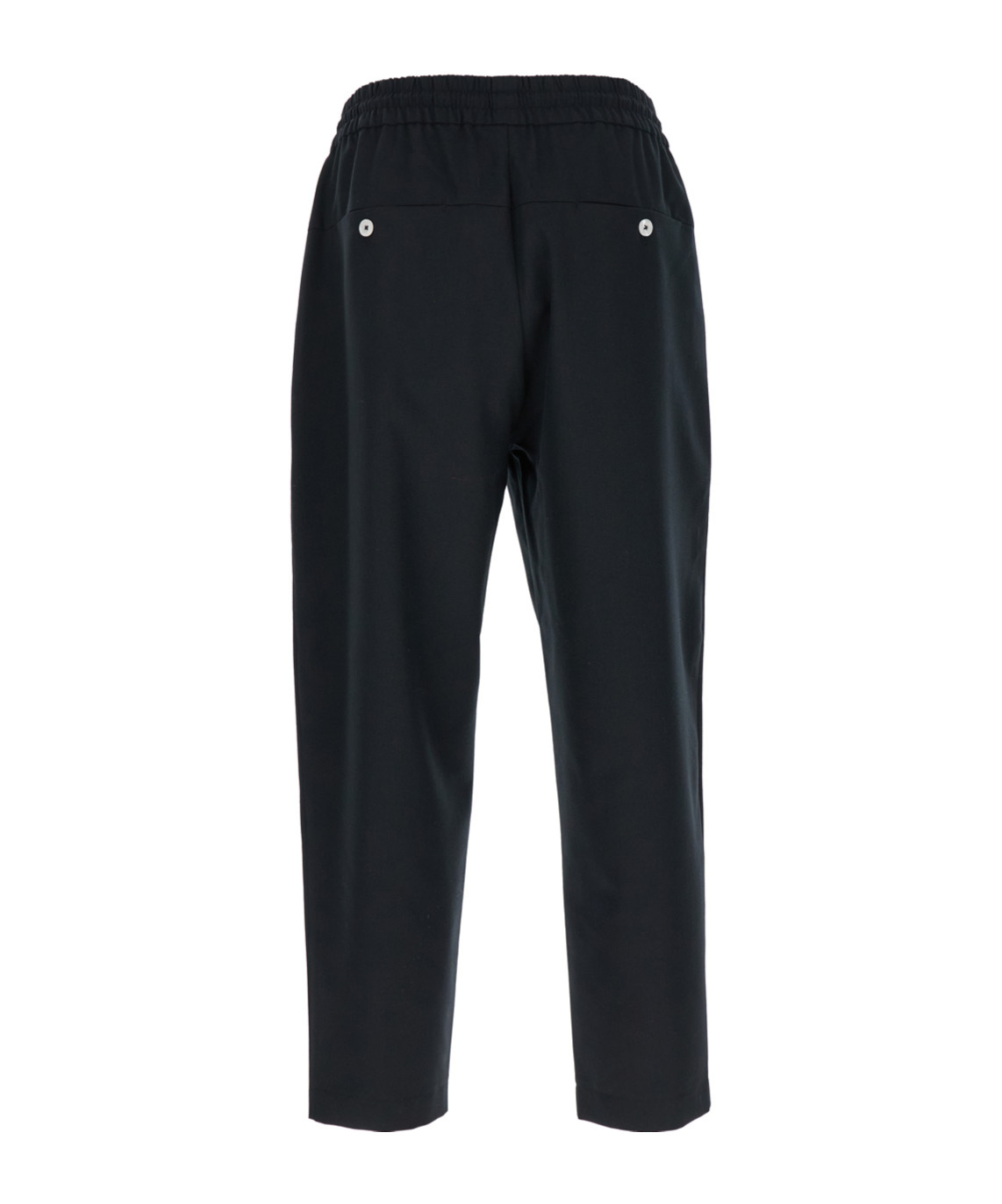 Drôle De Monsieur Cropped Trousers Elastic Waistband Pockets In Black