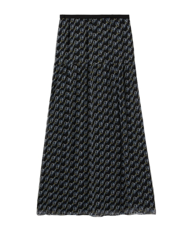 Gucci Printed Silk Skirt In Black