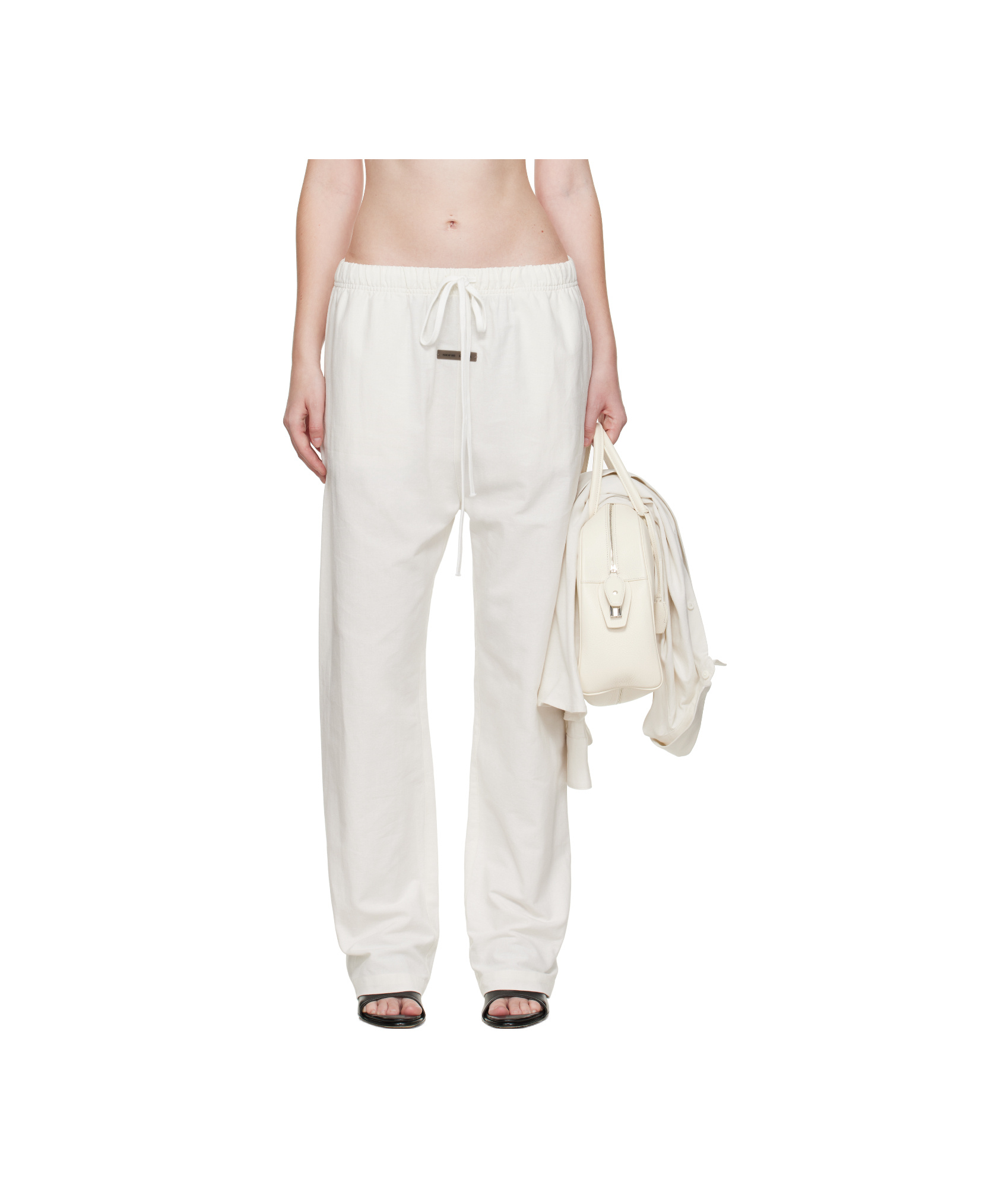Essentials Elastic Waistband Tracksuit Pants In White