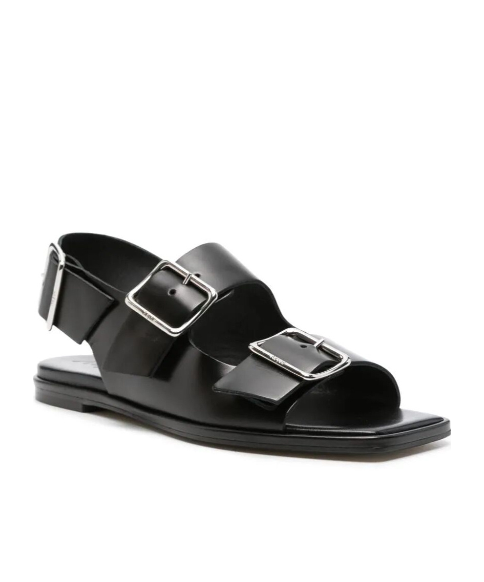 Aeyde 10mm Thekla Leather Sandals In Black
