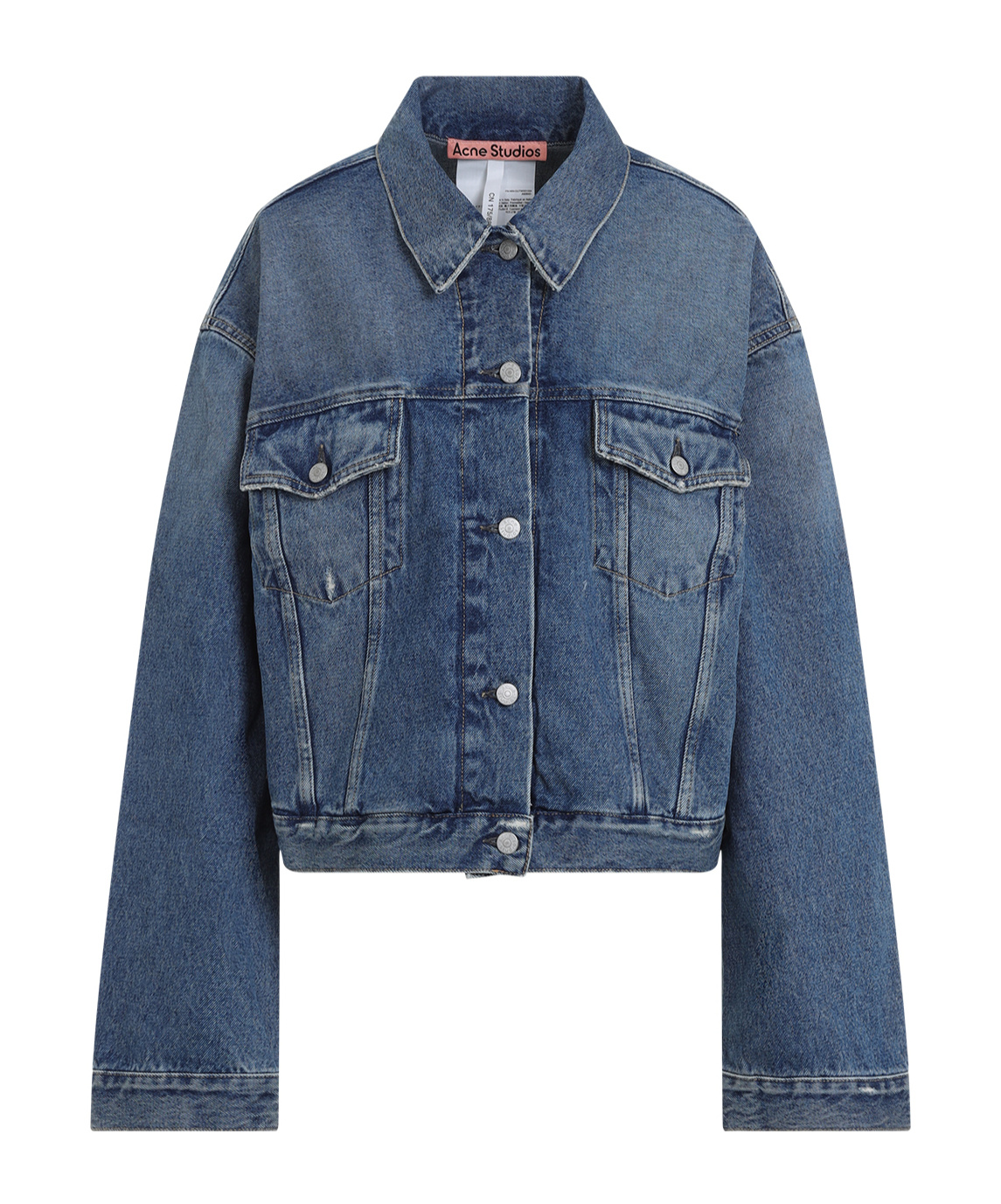Shop Acne Studios Collared Button-up Denim Jacket In Blue