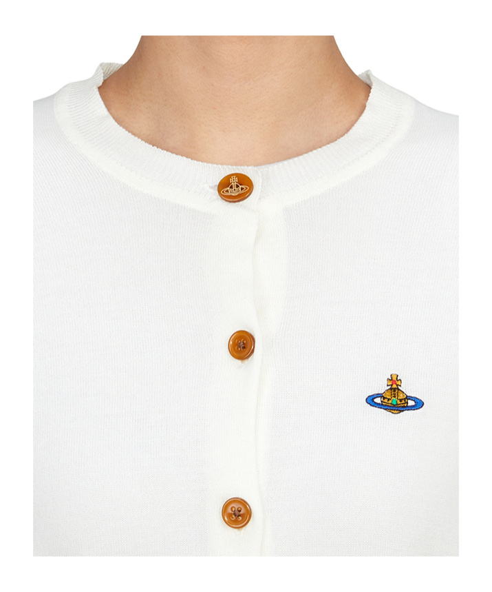 Shop Vivienne Westwood Long-sleeved Knitted Cardigan In White