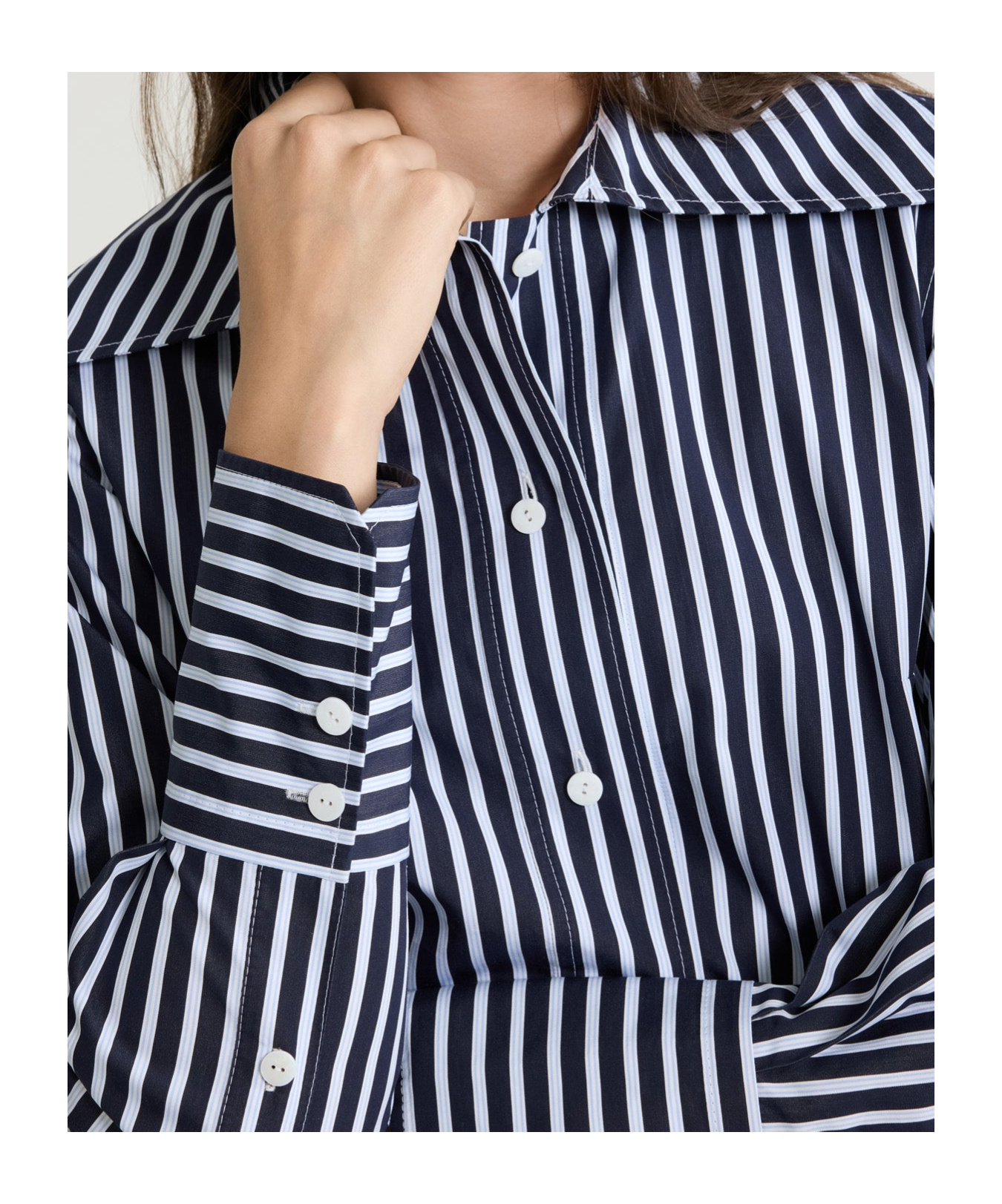 Patou Tailored Shirt In Printed Organic Cotton Poplin In Black