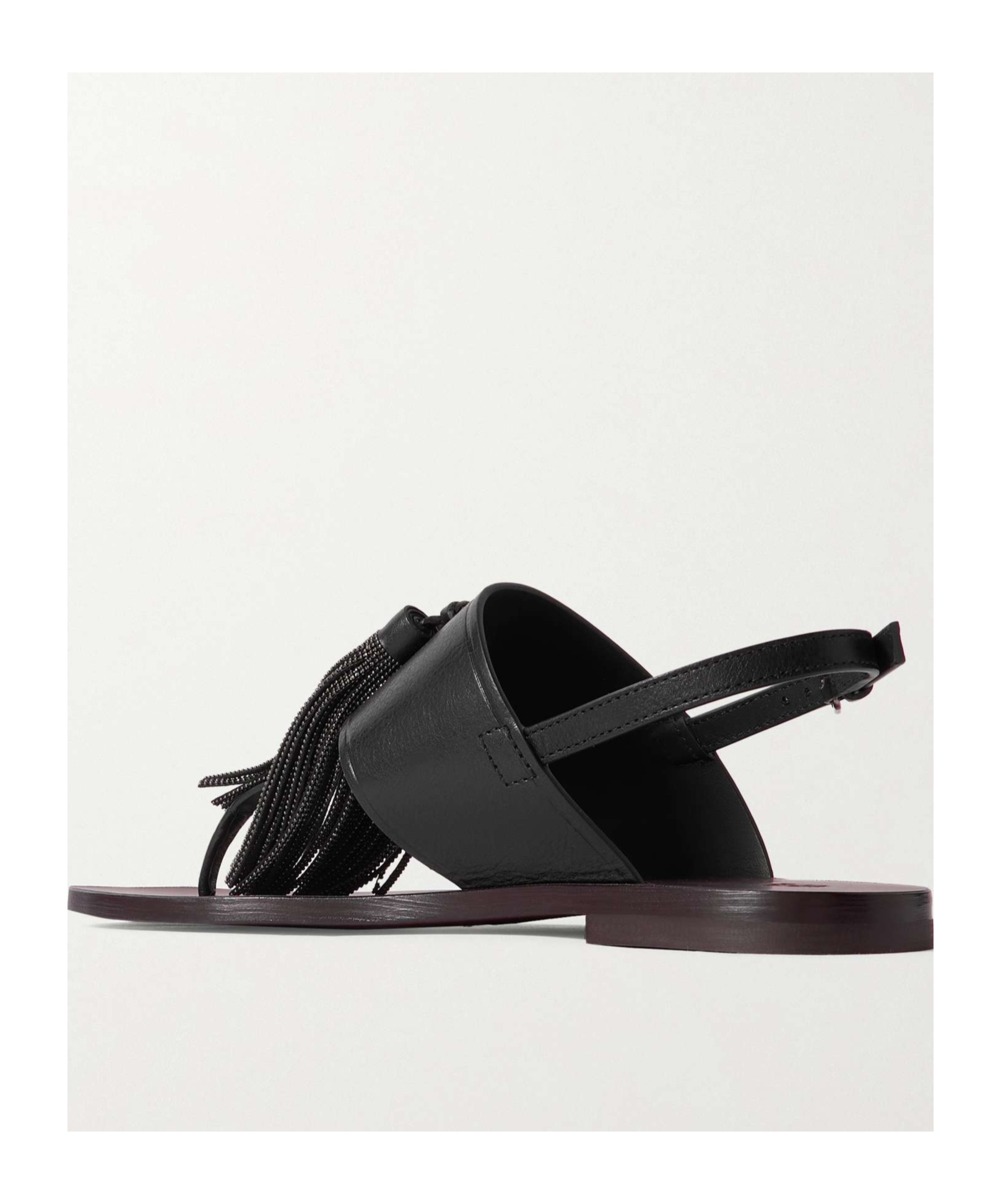 Brunello Cucinelli Square Toe Flat Sandals In Black