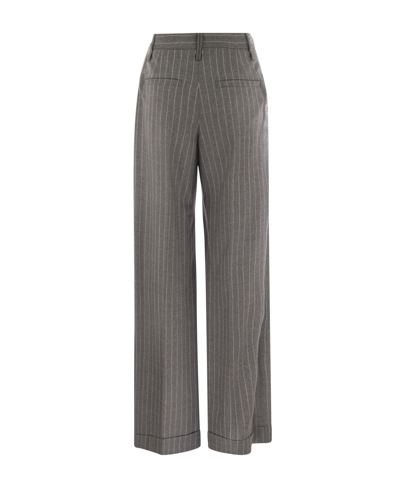 BRUNELLO CUCINELLI STRIPED TAILORED TROUSERS