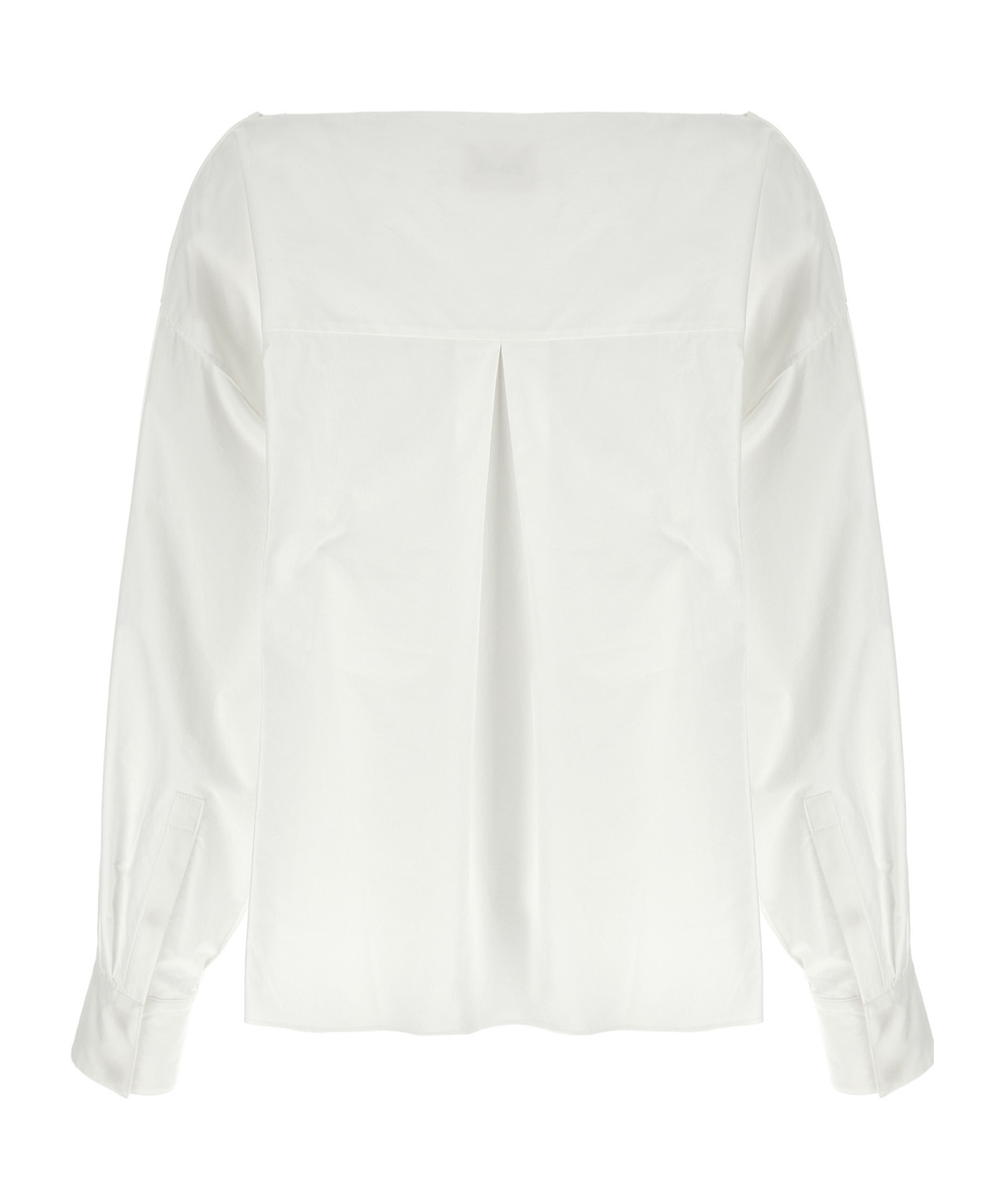 Shop Khaite Wenley Long-sleeved Blouse In White