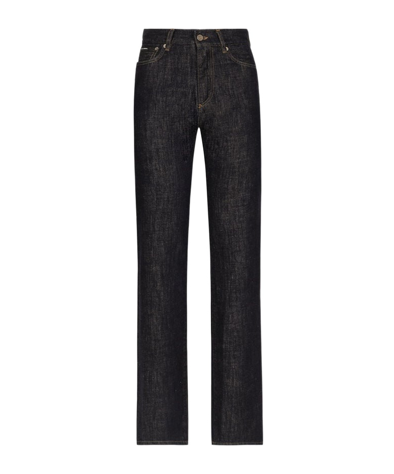 Dolce & Gabbana `flower Power` 5-pocket Jeans In Black