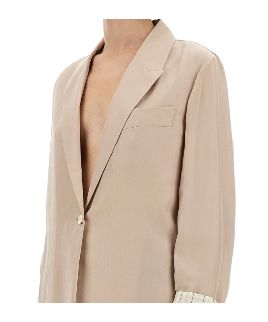 Alysi Silk Blazer In Nude