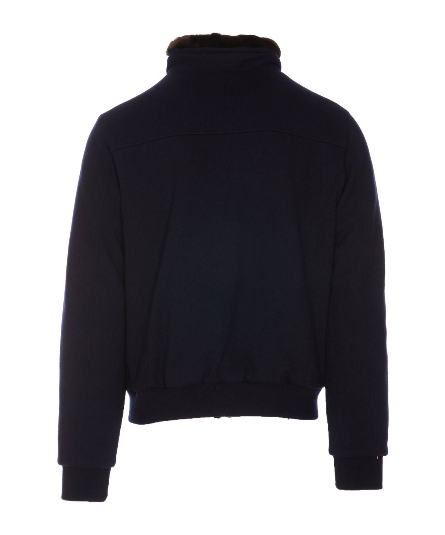 Moorer Padded Bomber Jacket In Wool And Cashmere In Black