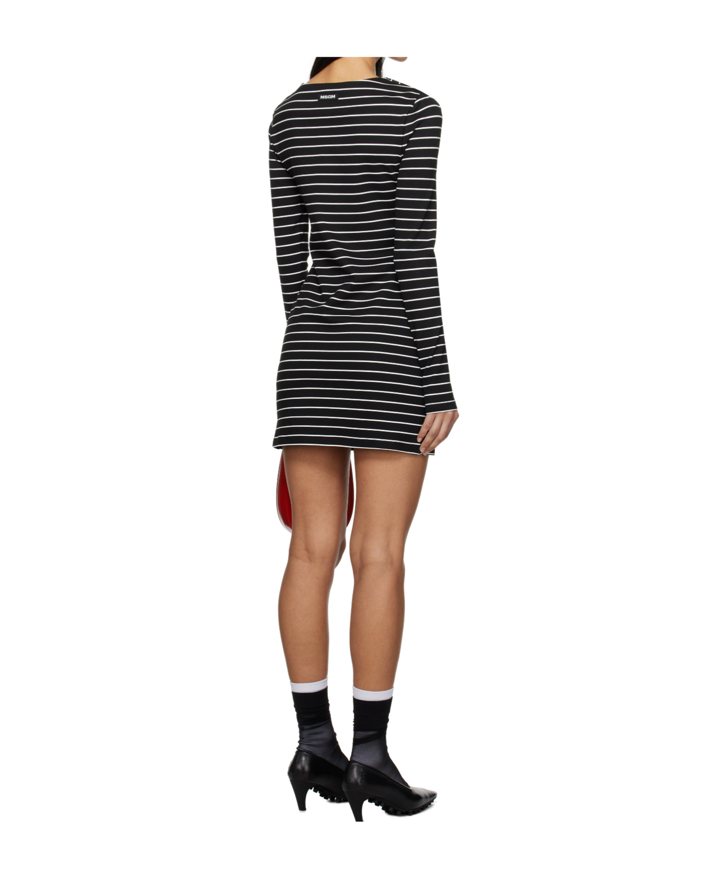 Msgm Striped Mini Dress In Multi