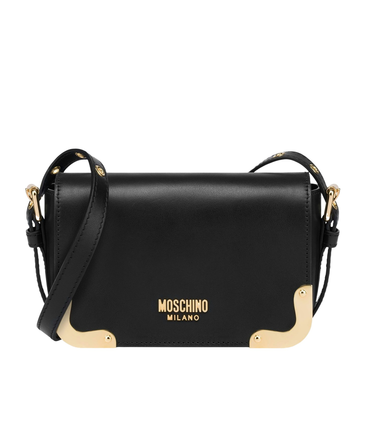 MOSCHINO METAL CORNER SHOULDER BAG 