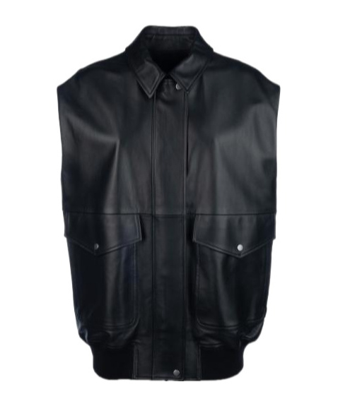 Shop Fabiana Filippi Leather Gilet In Black