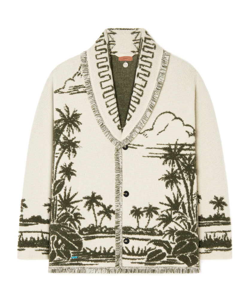 Alanui Palm-tree Fringed Cardigan In Multi