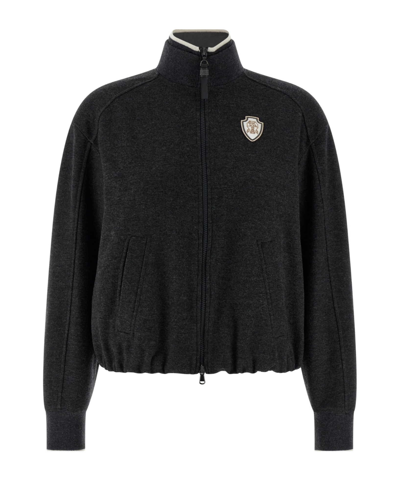 Brunello Cucinelli Heraldic Coat Of Arms Sweatshirt Gray In Black