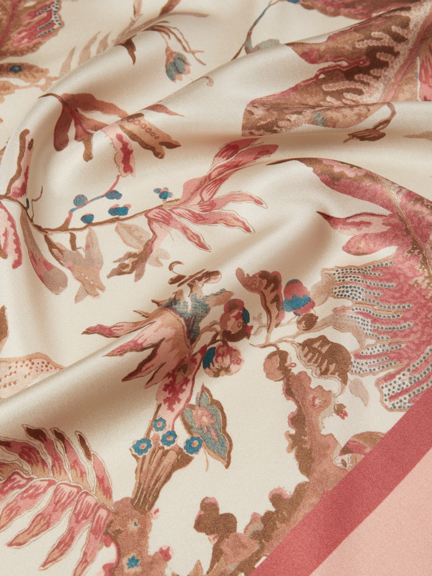 Weekend Max Mara Omens Beige Onesto Graphic-print Twill Silk Scarf In Brown