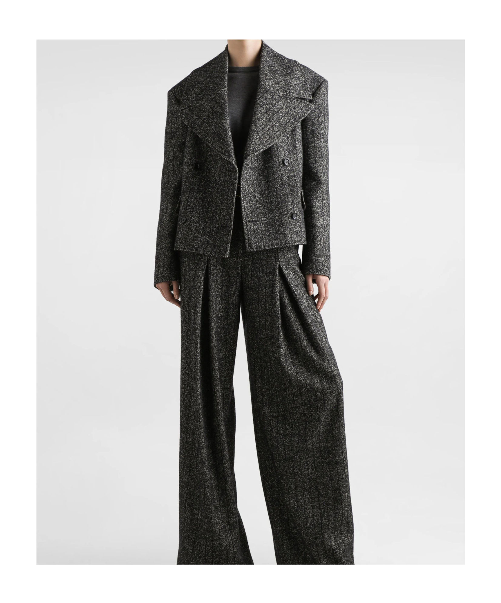 Dolce & Gabbana Pinstriped Wool-blend Double-breasted Jacket In Gray
