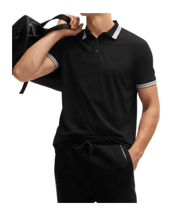 Hugo Boss Short-sleeved Polo Shirt In Black