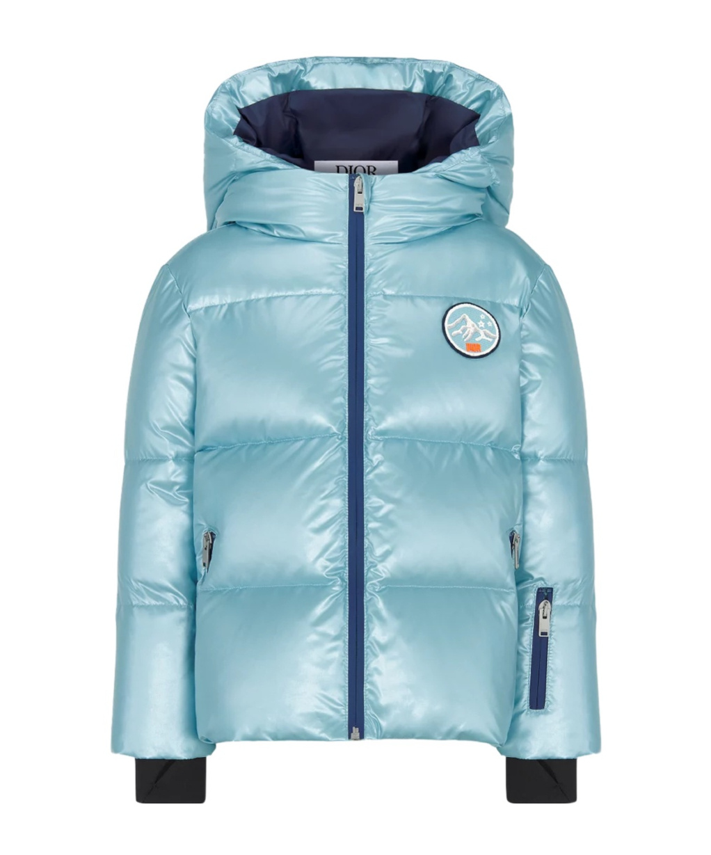 Dior Hooded Down Jacket In Blue