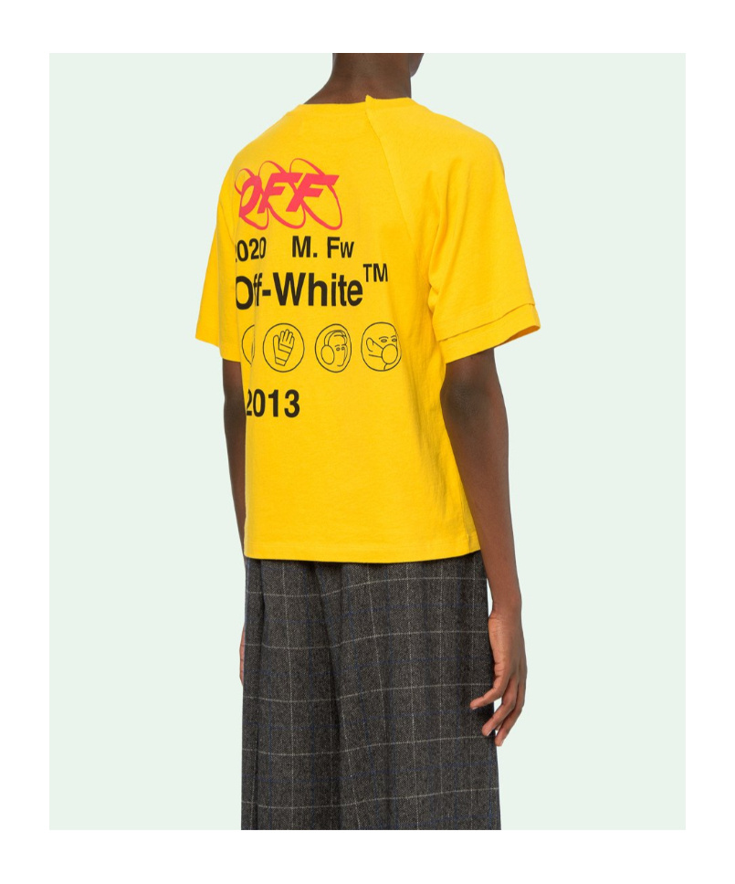 Off-white Fw19 Industrial Y013 Recon Short-sleeve Tee Men Yellow In Orange