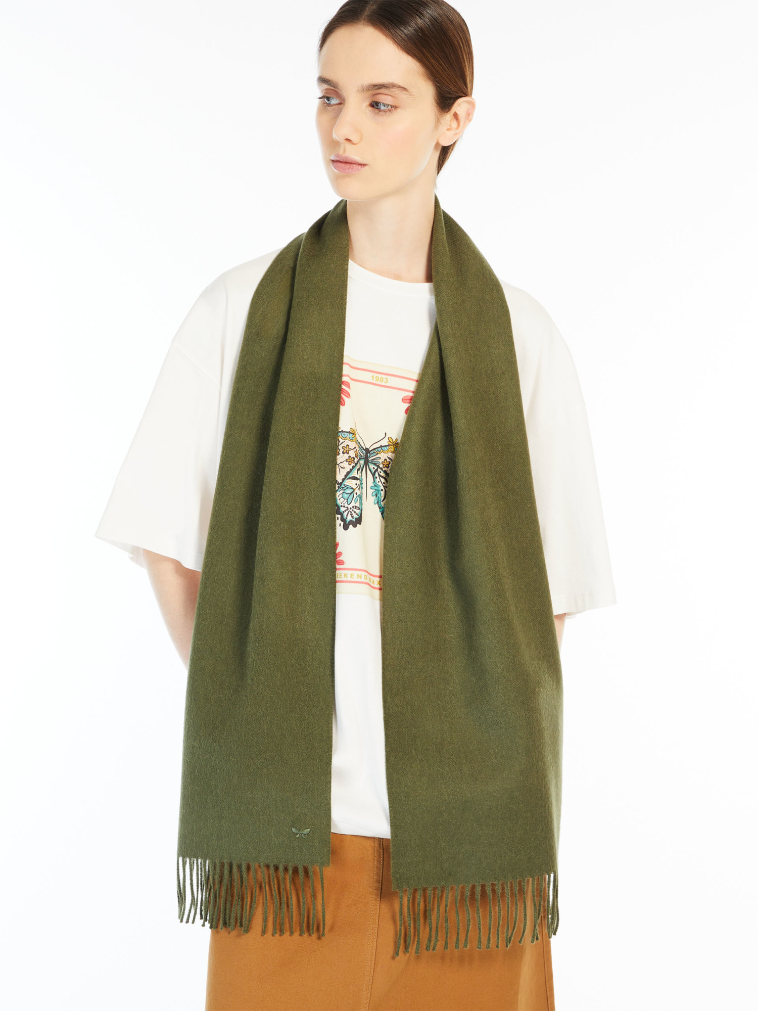 Weekend Max Mara Logo Scarf In Green