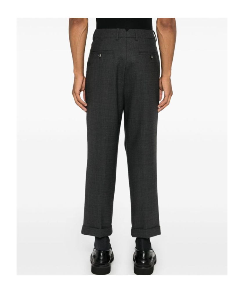AMI ALEXANDRE MATTIUSSI AMI PARIS PLEATED TAPERED-LEG TROUSERS