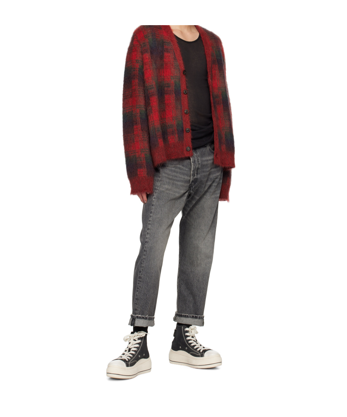 R13 Ssense Exclusive Gray Crossover Jeans In Gray