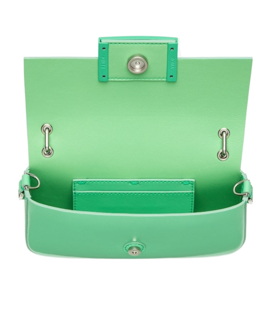 Shop Fendi Green Patent Leather Pouch