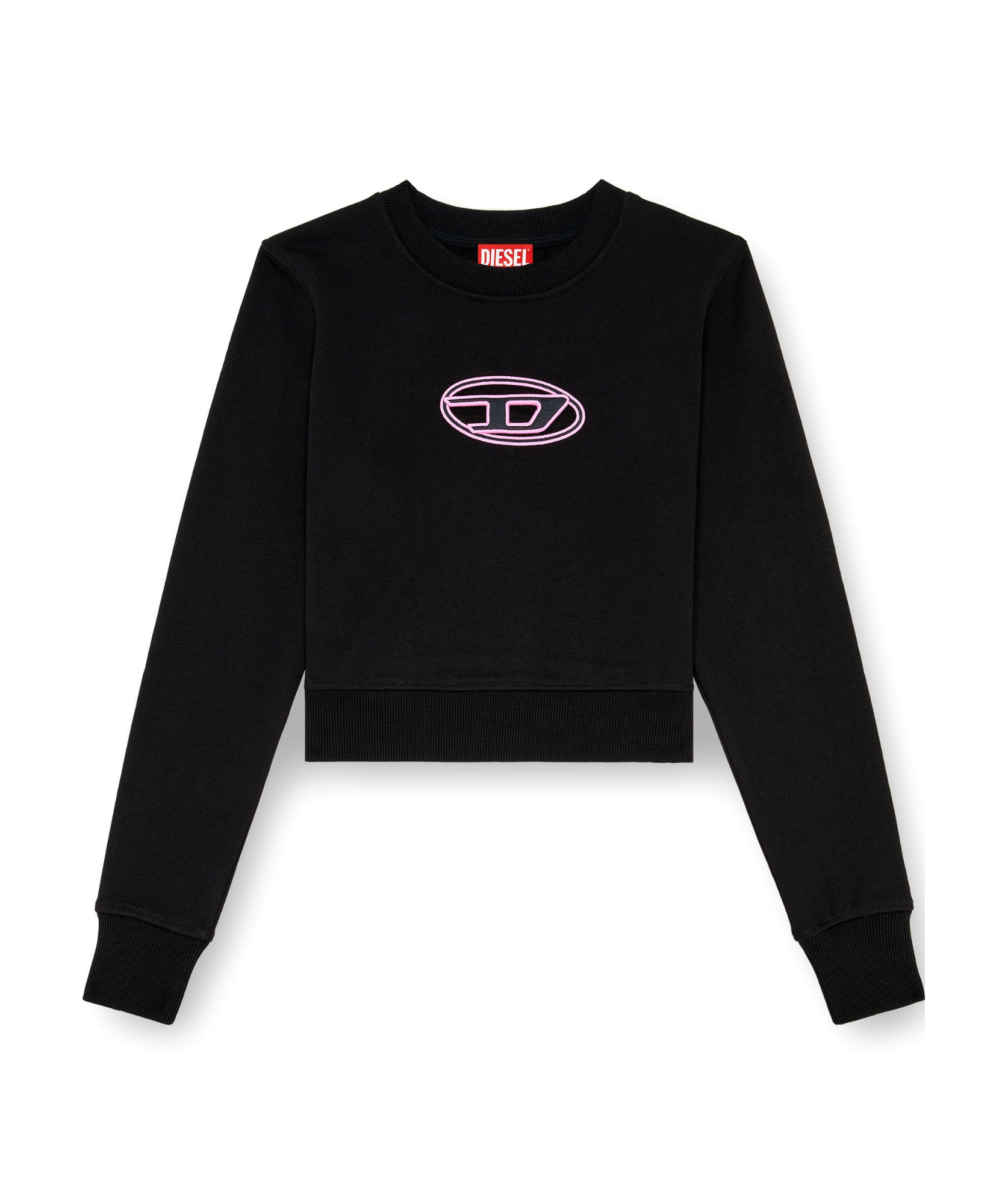 Shop Diesel F-slimmy-od Cropped Sweatshirt In Black