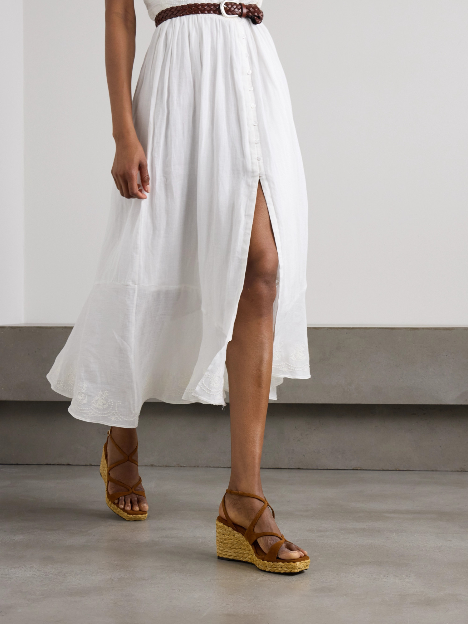 Jimmy Choo Ayla 85 Wedge Heel Espadrille Sandals In Nude