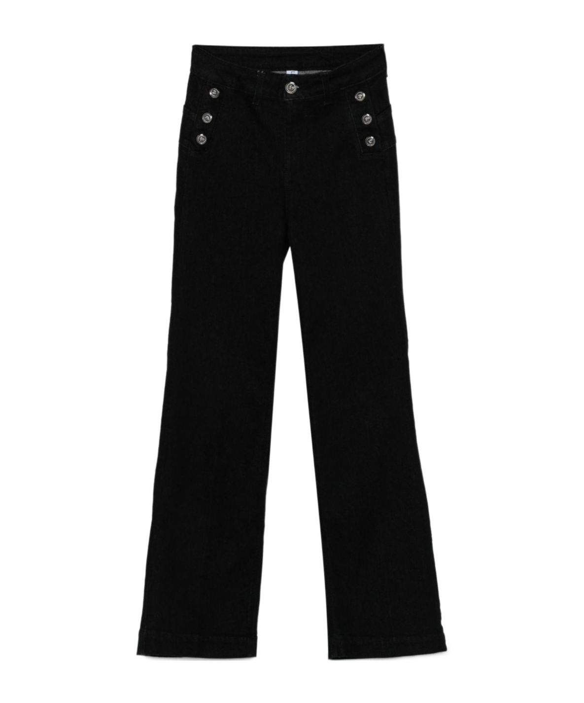 Liu •jo Liu Jo High-waisted Straight-leg Jeans With Decorative Buttons In Black