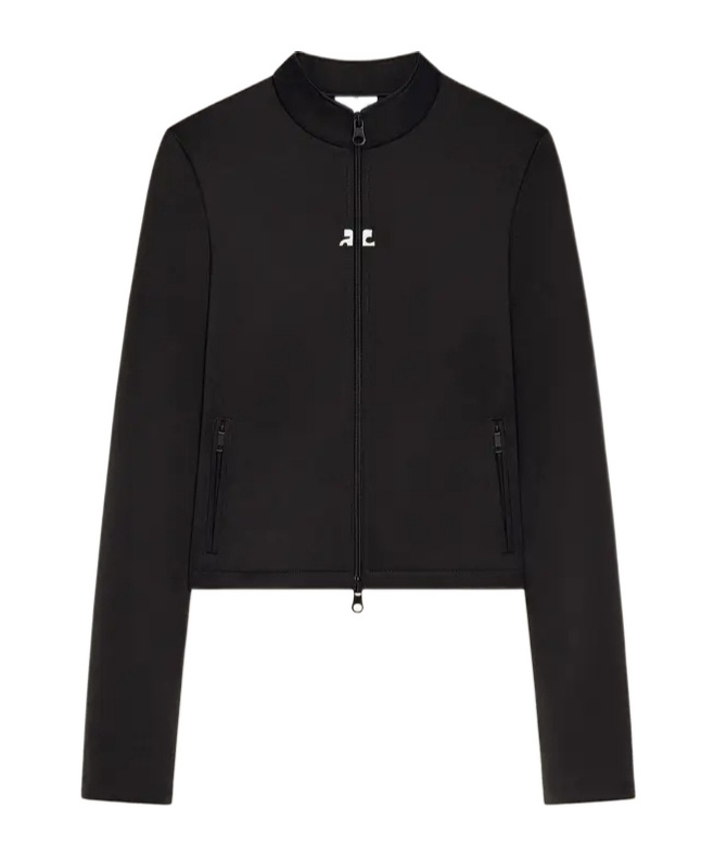 Courrèges Courreges Interlock Jersey Track Jacket For Athletic In Black