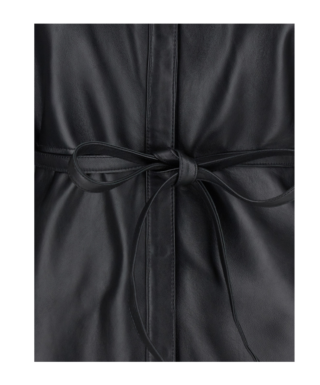 Blumarine Black Shirt With Classic Collar And Waistband In Leather Woman In Black
