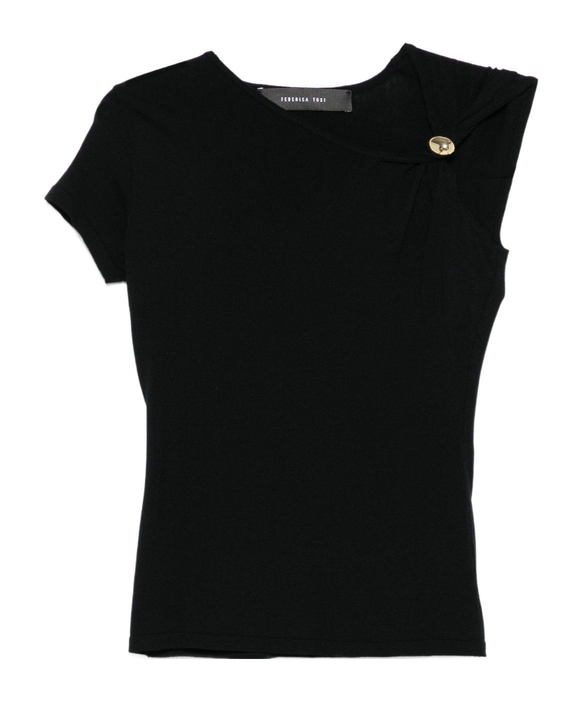 Shop Federica Tosi Pin-detailed Top In Black