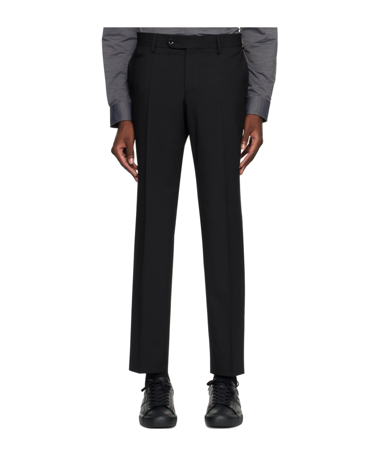 Hugo Boss Belt-loop Casual Pants In Black