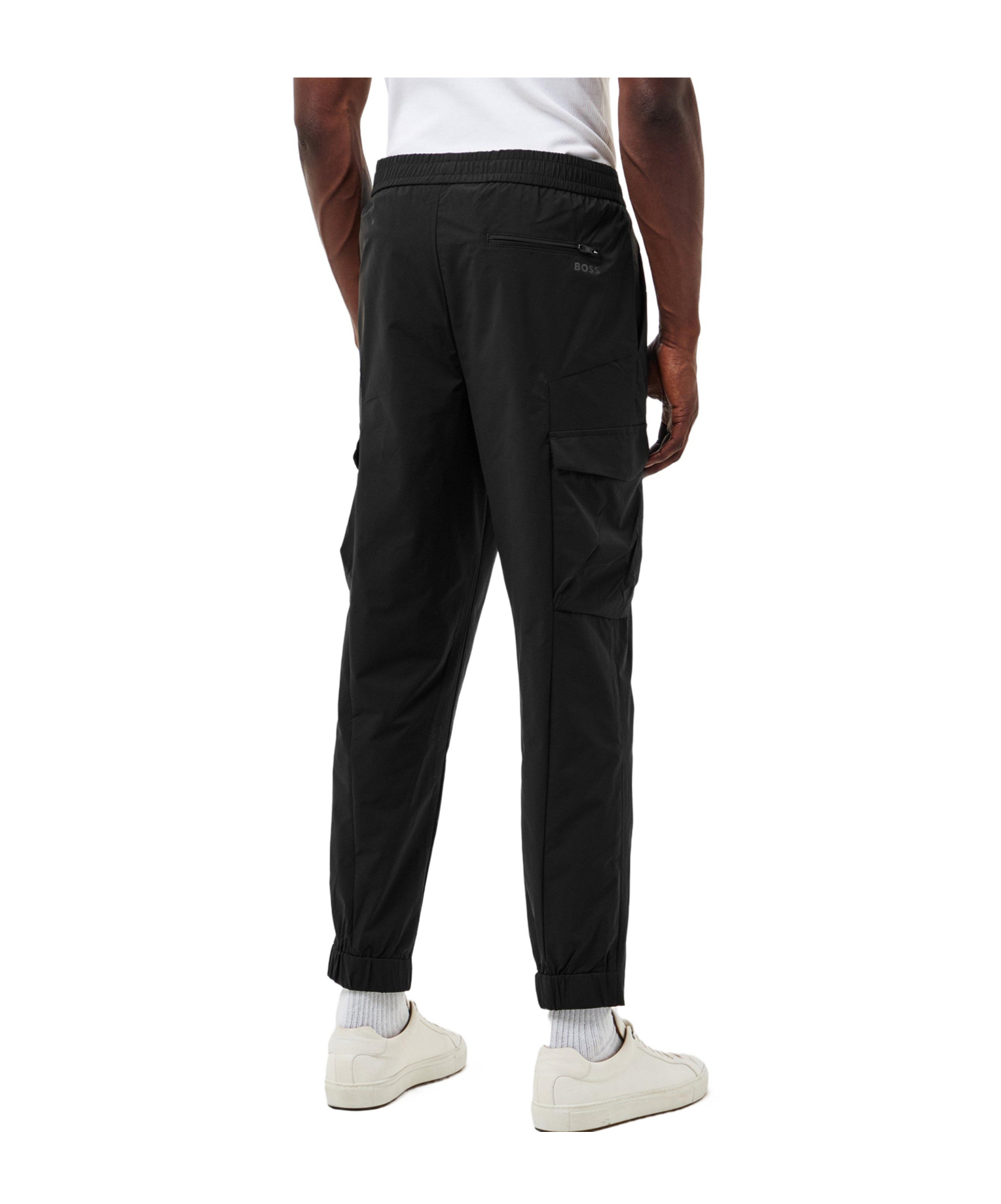 Hugo Boss Drawstring Cargo Jogger Pants In Black