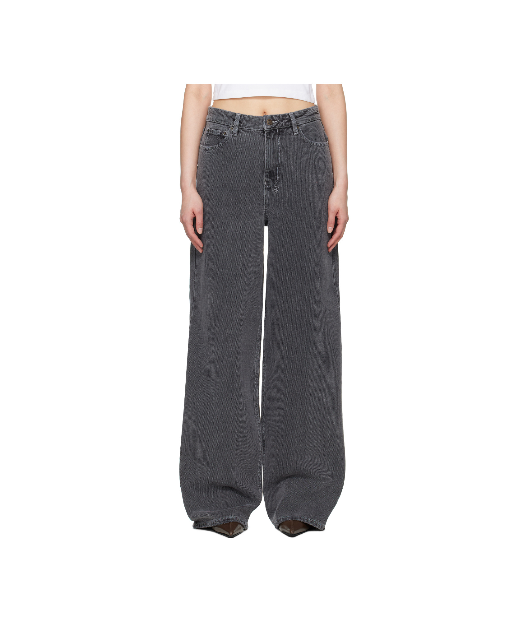 Ksubi Wide Leg Jeans In Grey