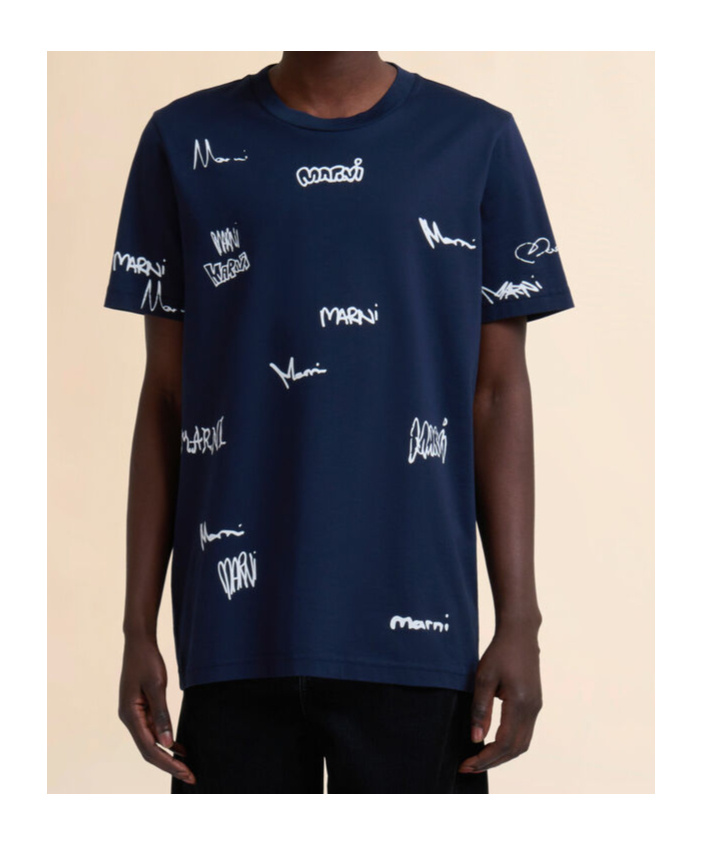 Marni Crew Neck Graphic Print Short Sleeves