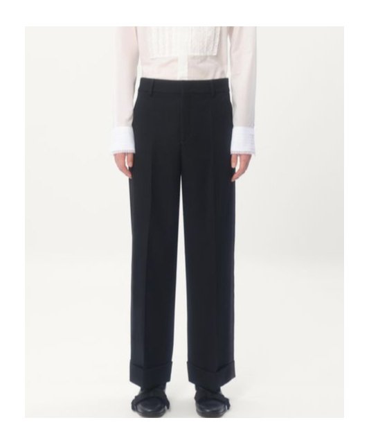 Valentino Garavani Charcoal Wool Pant In Black