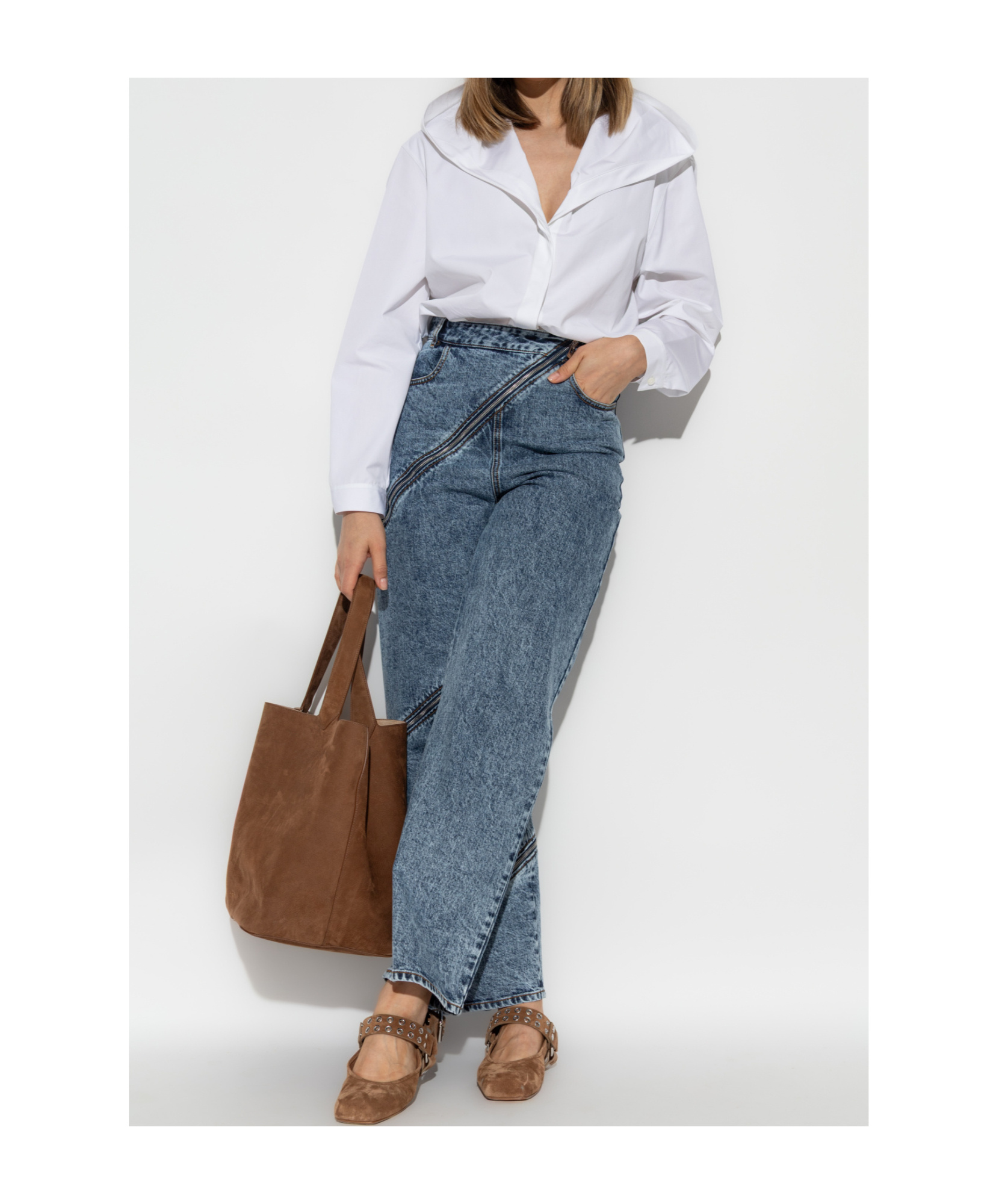 Alaïa Jeans With Belt Loops In Blue
