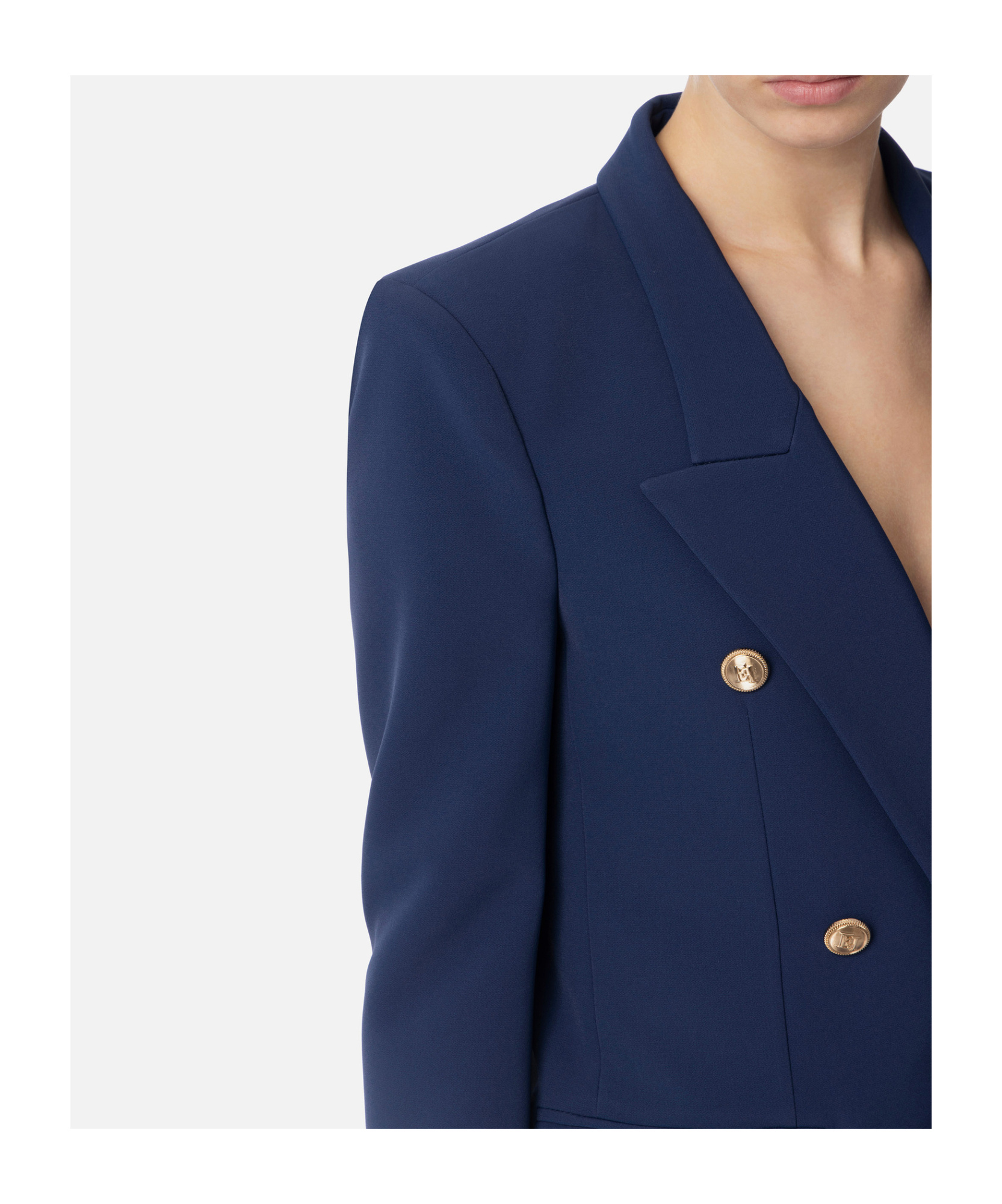Elisabetta Franchi Long-sleeved Suit Coat In Blue