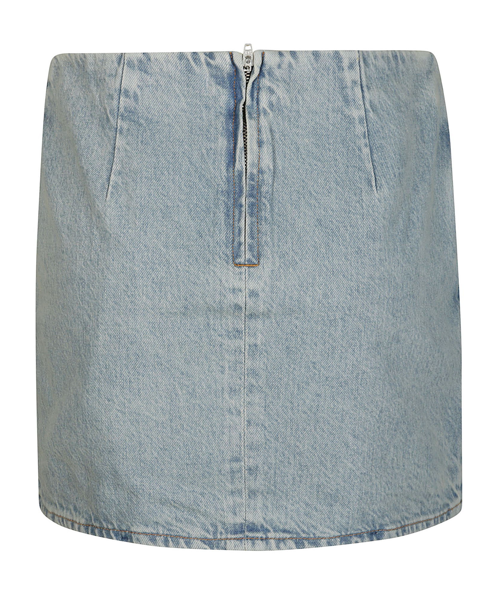 Red Valentino Irregular Denim Skirt In Gray