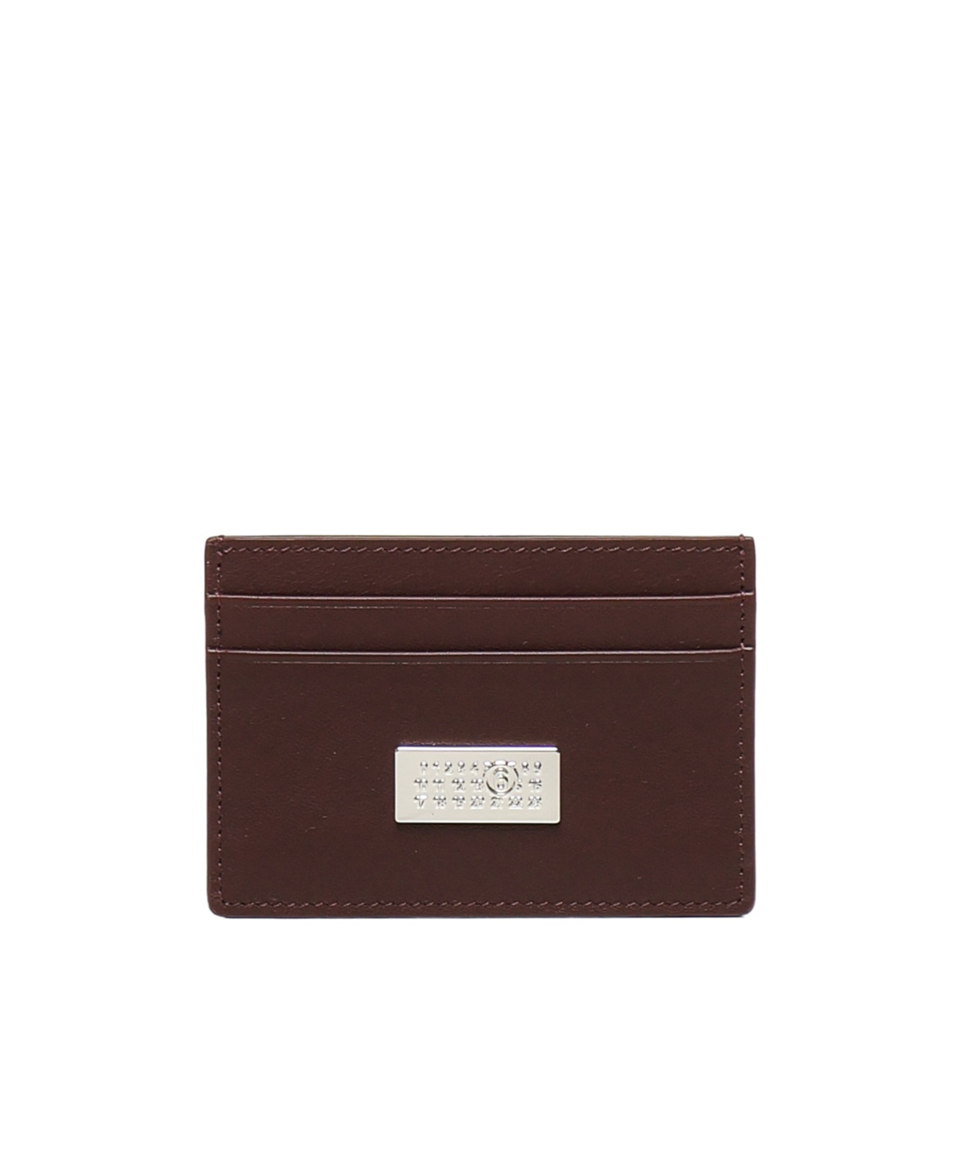 Mm6 Maison Margiela Numbers-plaque Rectangle Cardholder In Brown