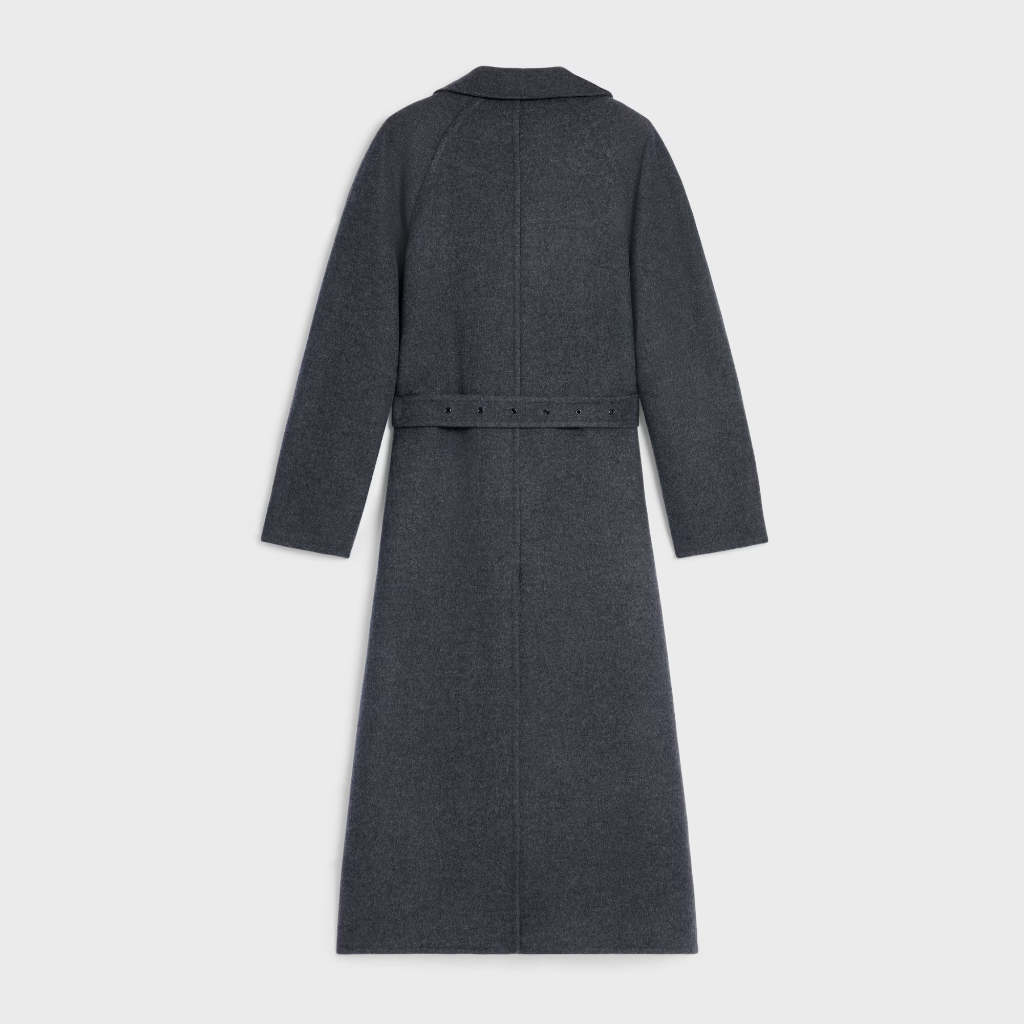 Celine Wrapped Coat In Double-face Wool Cashmere In Gray