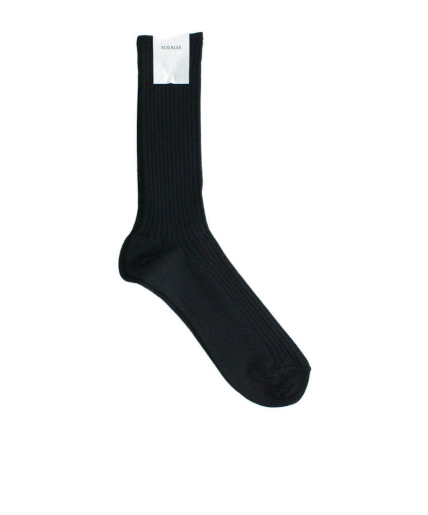 Auralee Rib Socks In Black