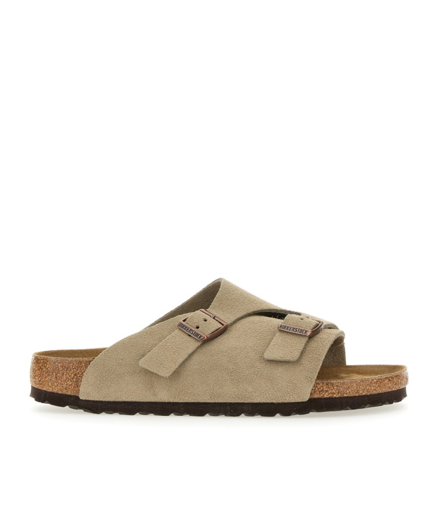 Birkenstock Zürich Suede Flat Sandals In Brown