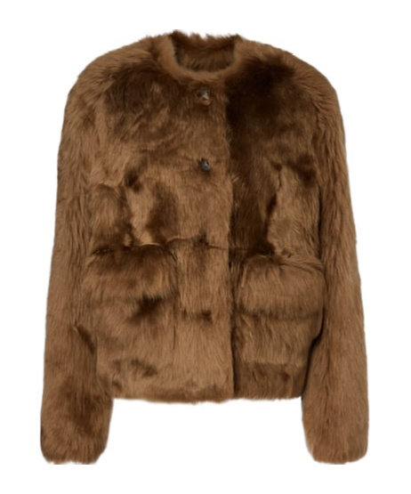 Altuzarra Maury Faux-fur Leather Jacket In Brown