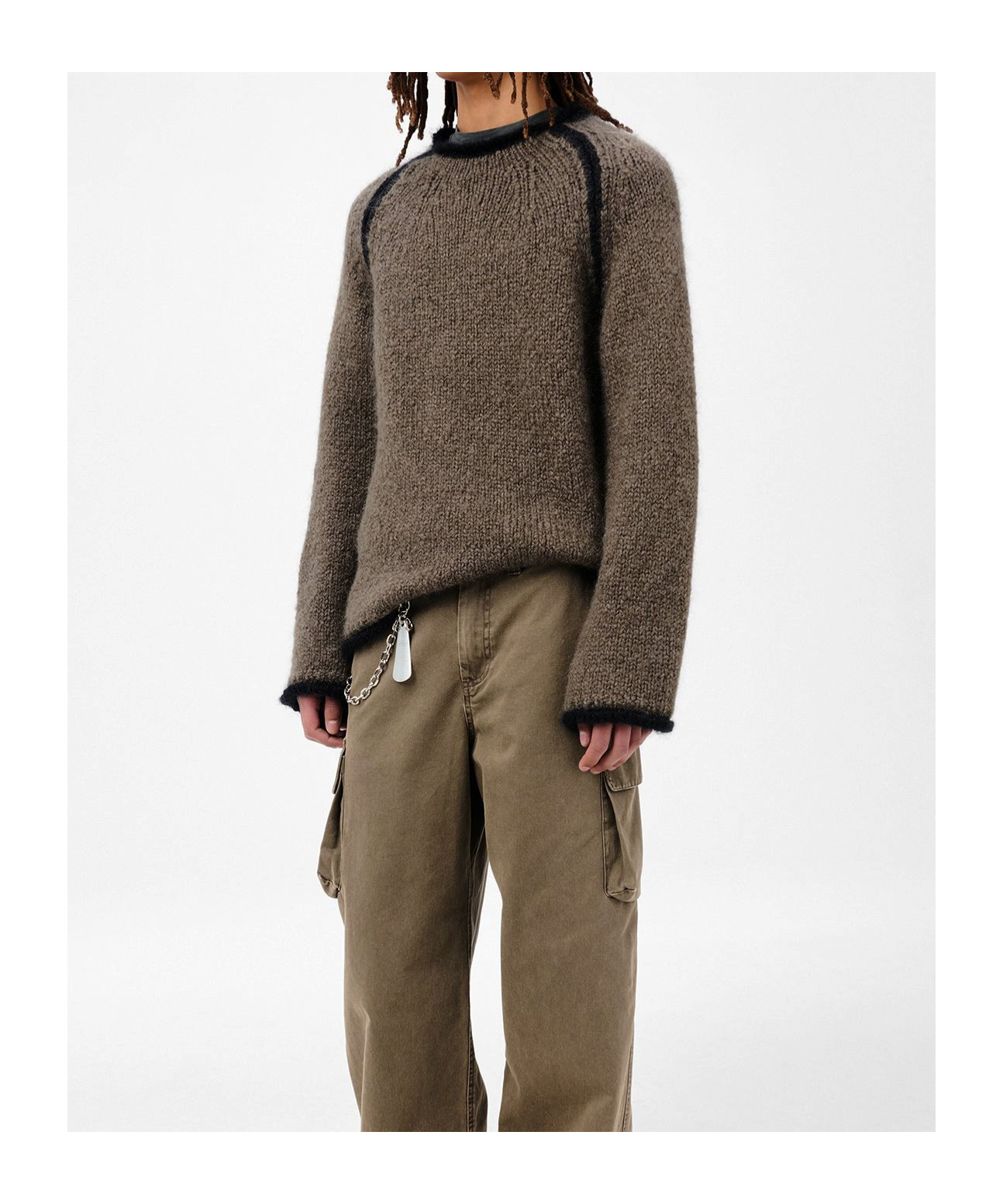 Our Legacy Soft Durable Knitwear Contrast Trim In Brown