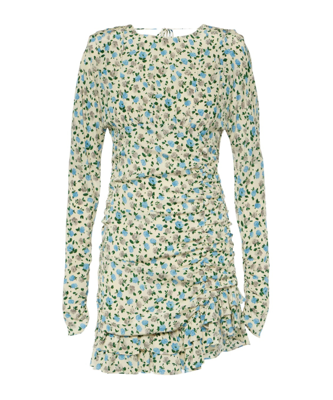 Alessandra Rich Floral Open-back Silk Minidress In Black