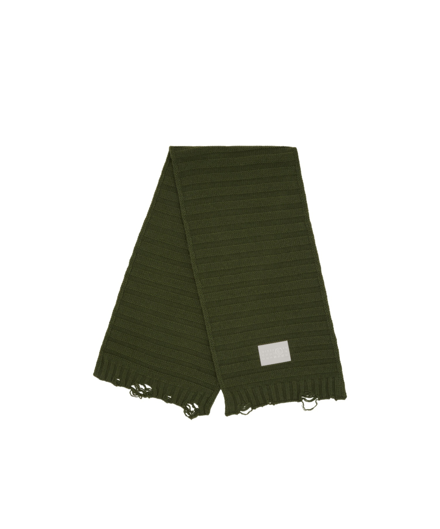 MM6 MAISON MARGIELA LOGO-PRINT KNITTED SCARF